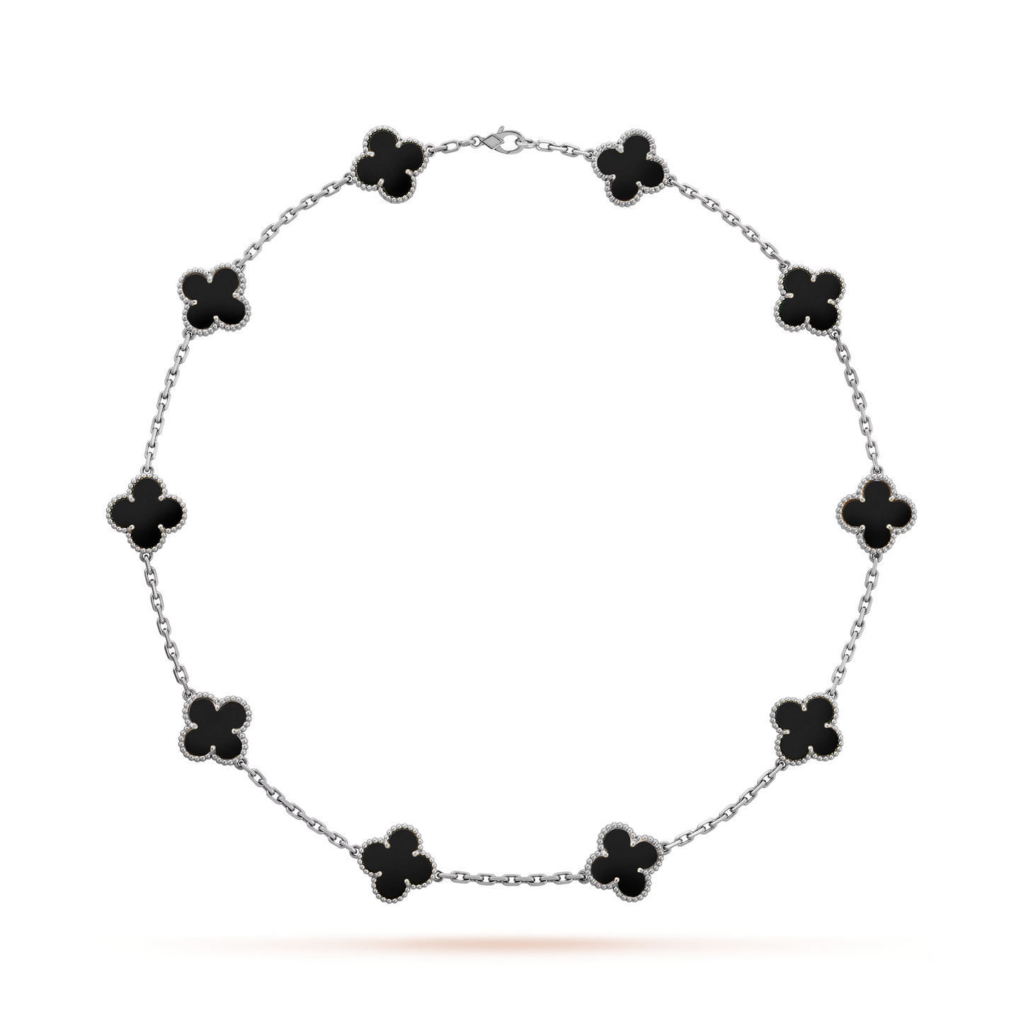 Onyx Lucky Clover Necklace