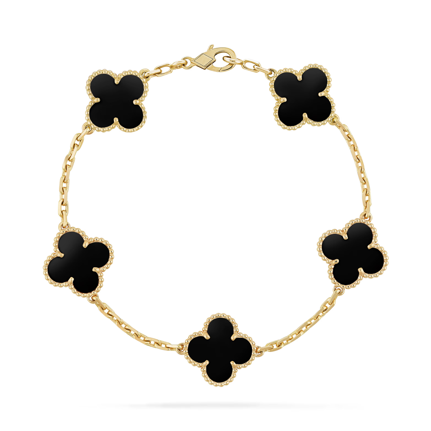 Onyx Clover Motif Bracelet