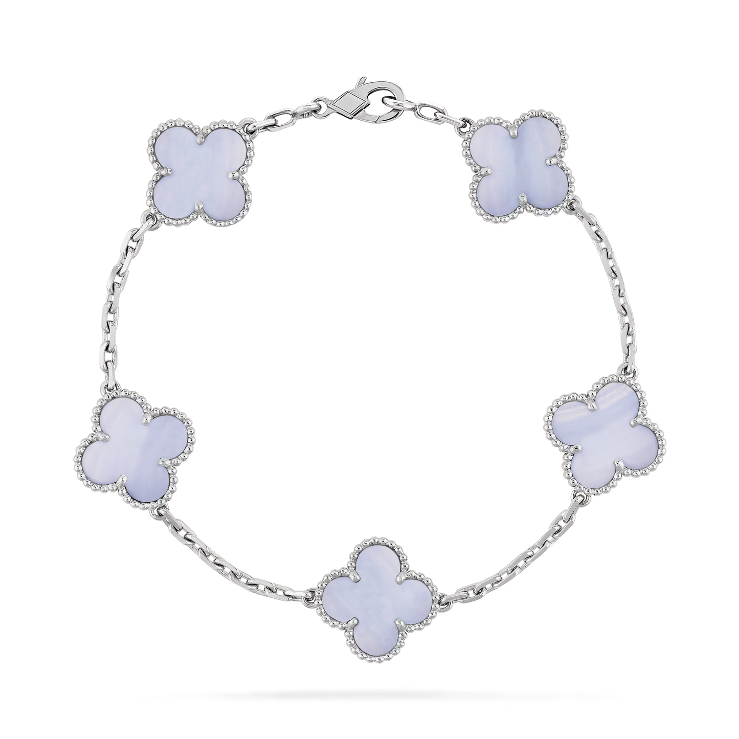 Chalcedony Clover Motif Bracelet