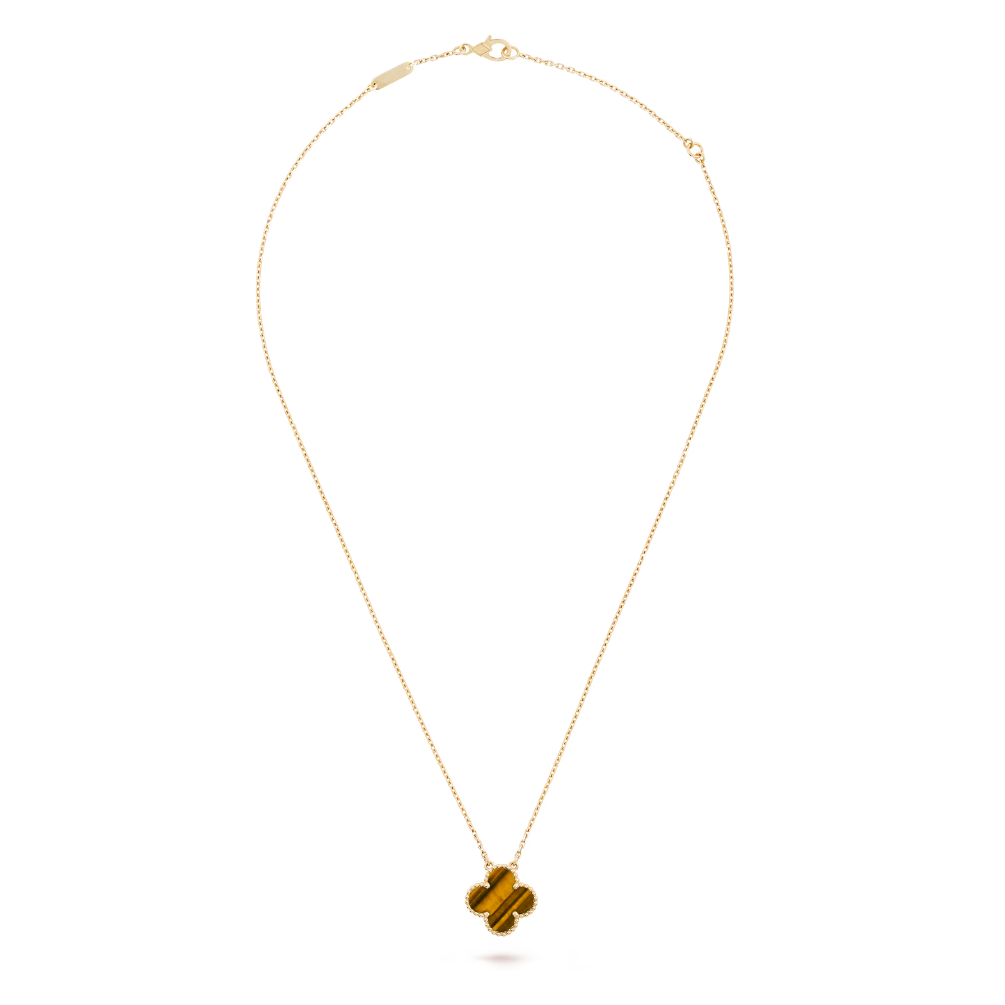 Tiger Eye Clover Motif Pendant