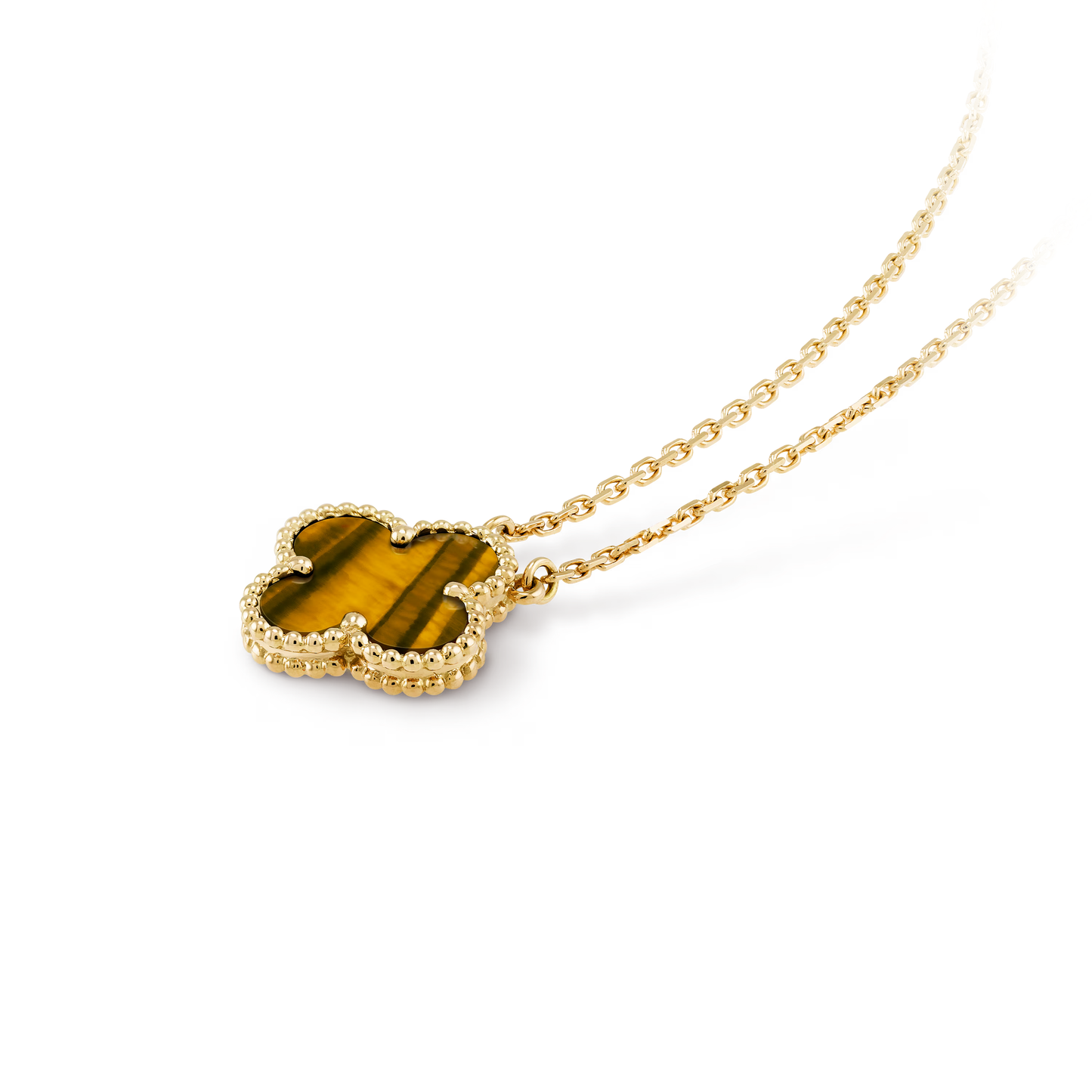Tiger Eye Clover Motif Pendant