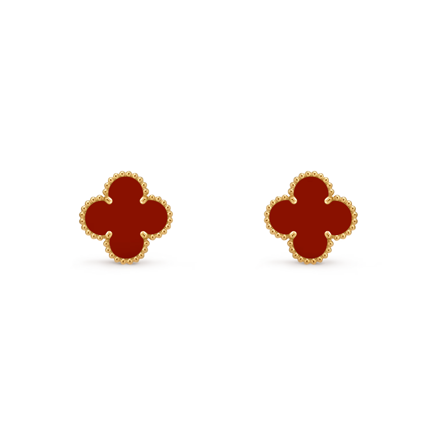 Carnelian Lucky Clover Earrings
