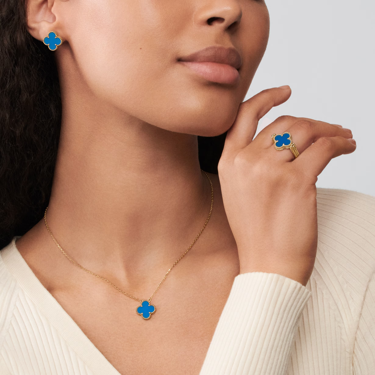 Agate Clover Reversible Ring