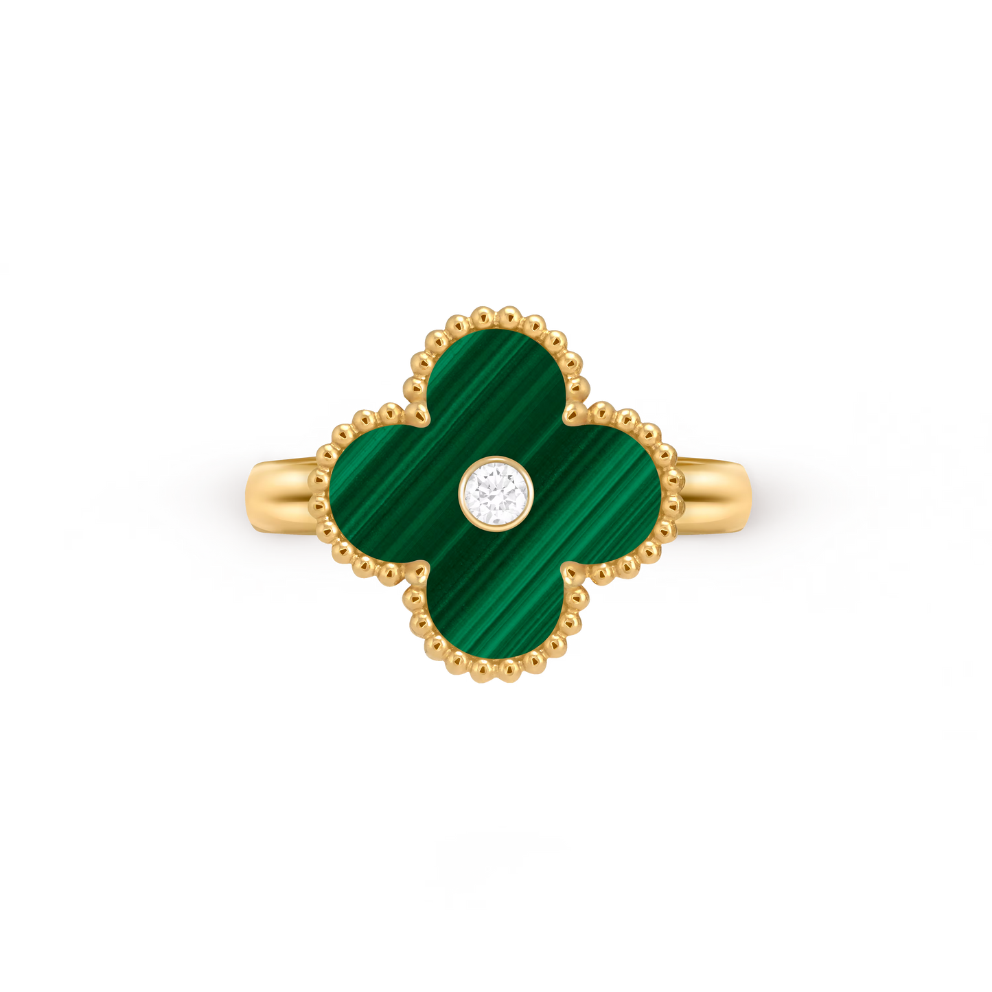 Malachite Lucky Clover Ring