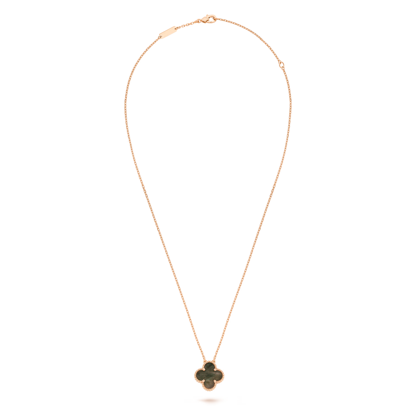 Black Mother-of-pearl Clover Motif Pendant