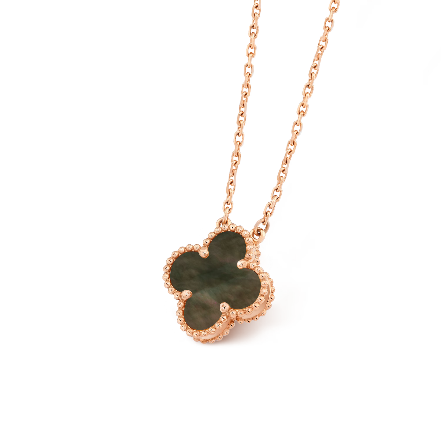 Black Mother-of-pearl Clover Motif Pendant