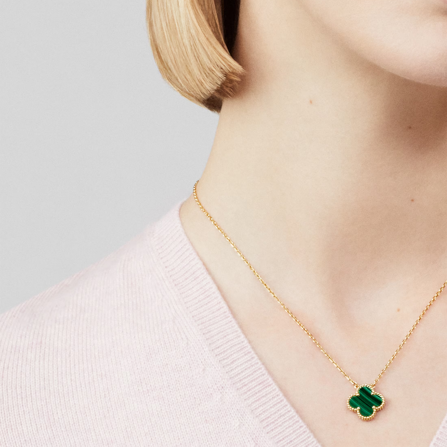 Malachite Clover Motif Pendant