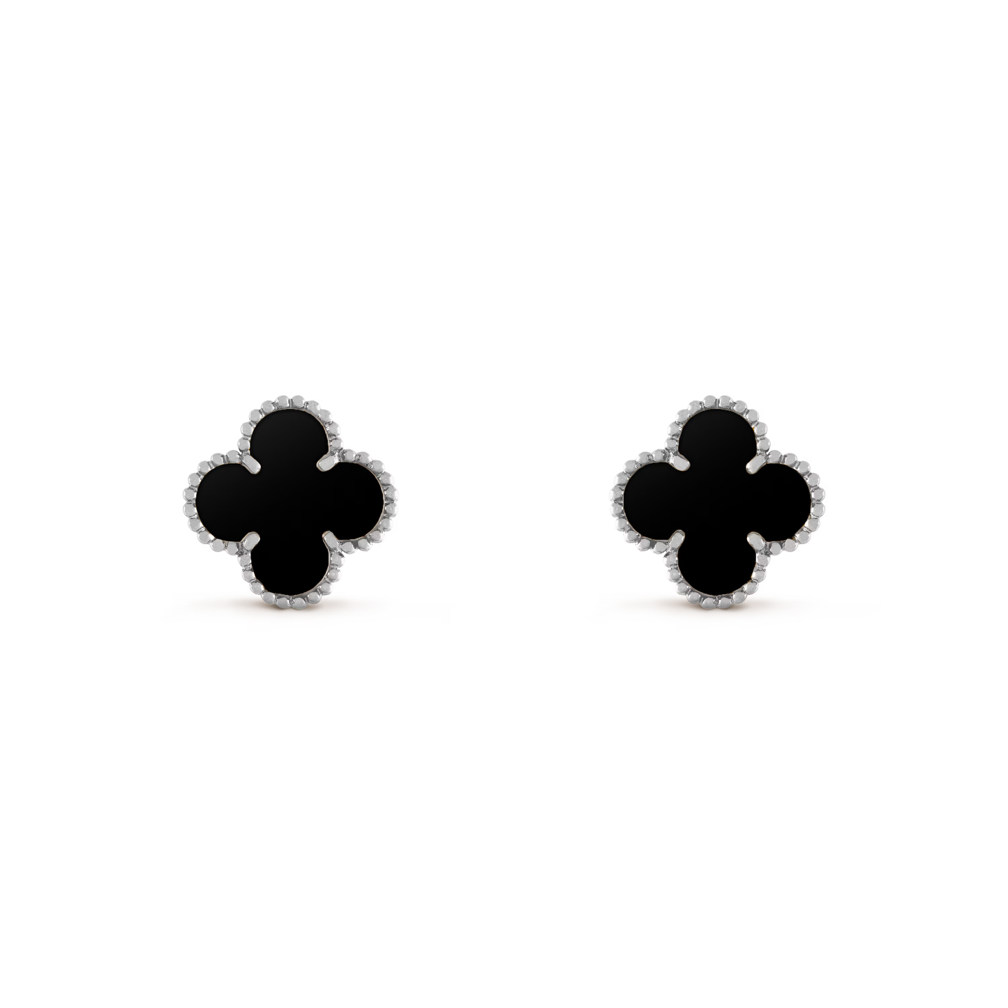 Onyx Lucky Clover Earrings