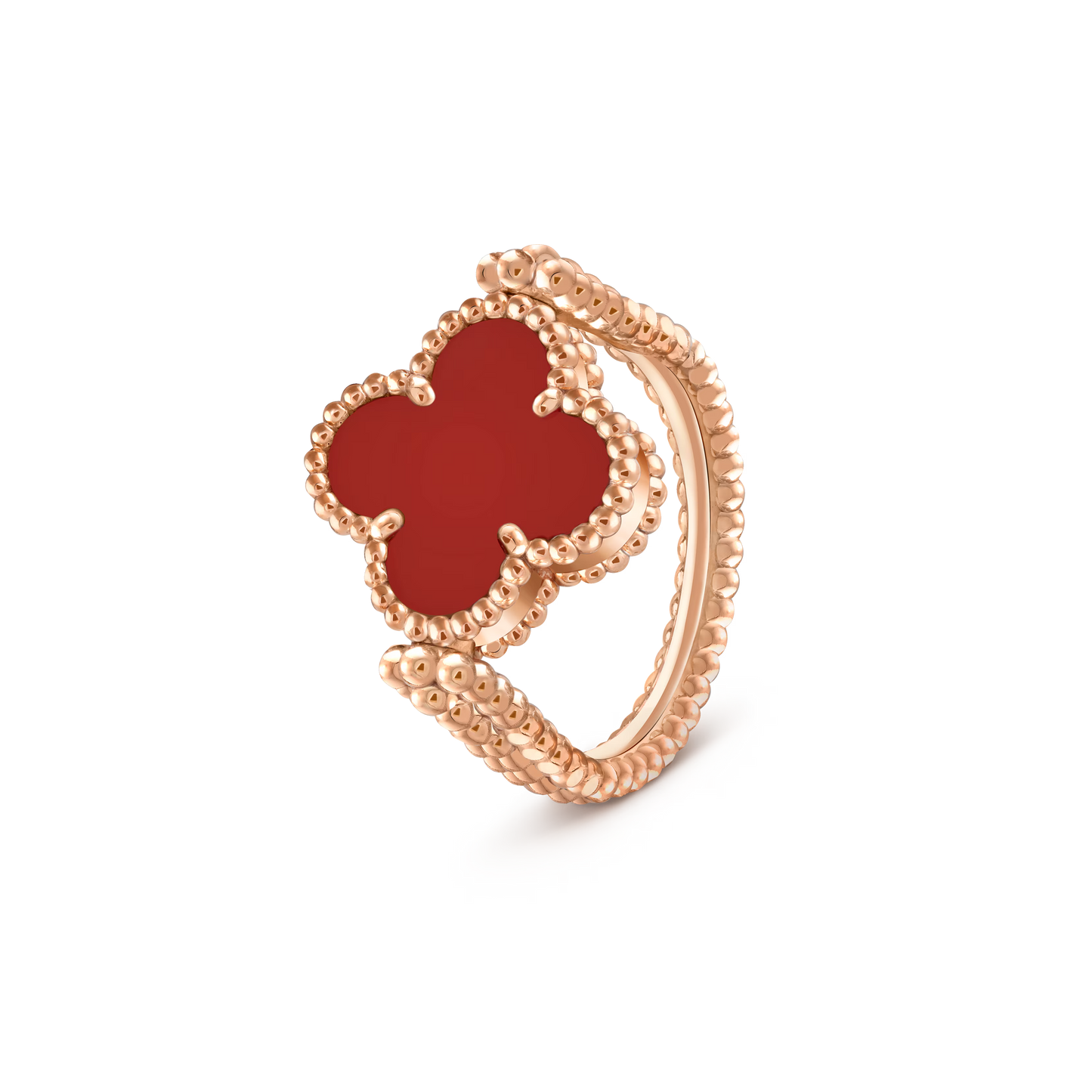 Carnelian Clover Reversible Ring