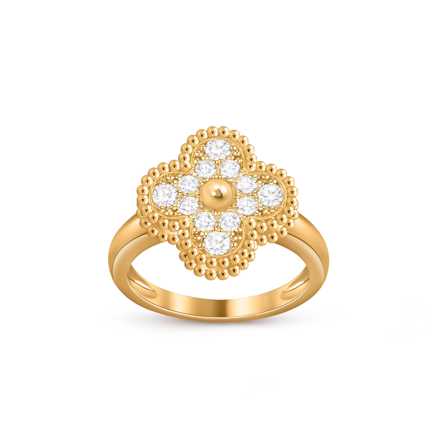 Diamanté Lucky Clover Ring