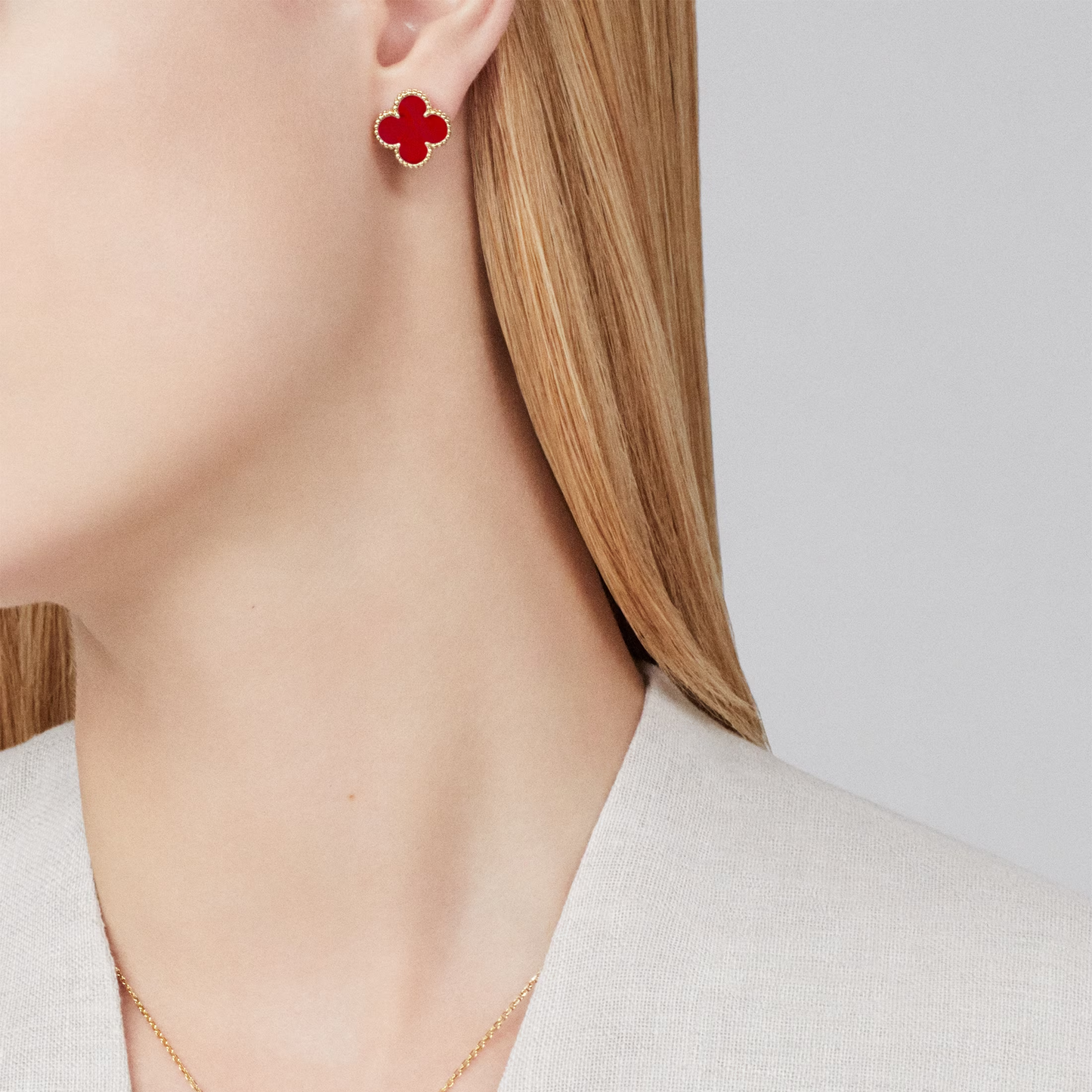 Carnelian Lucky Clover Earrings