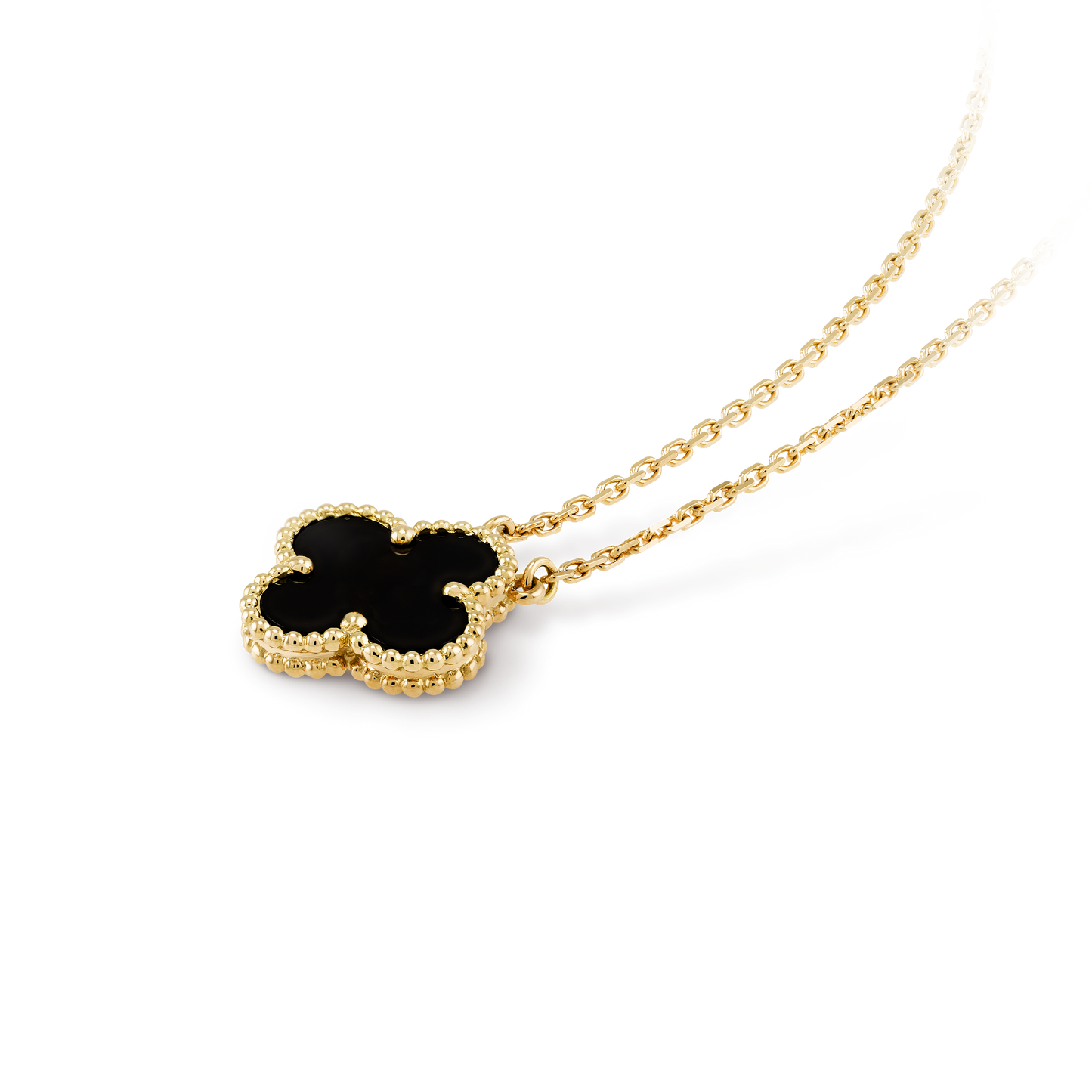 Onyx Lucky Clover Pendant