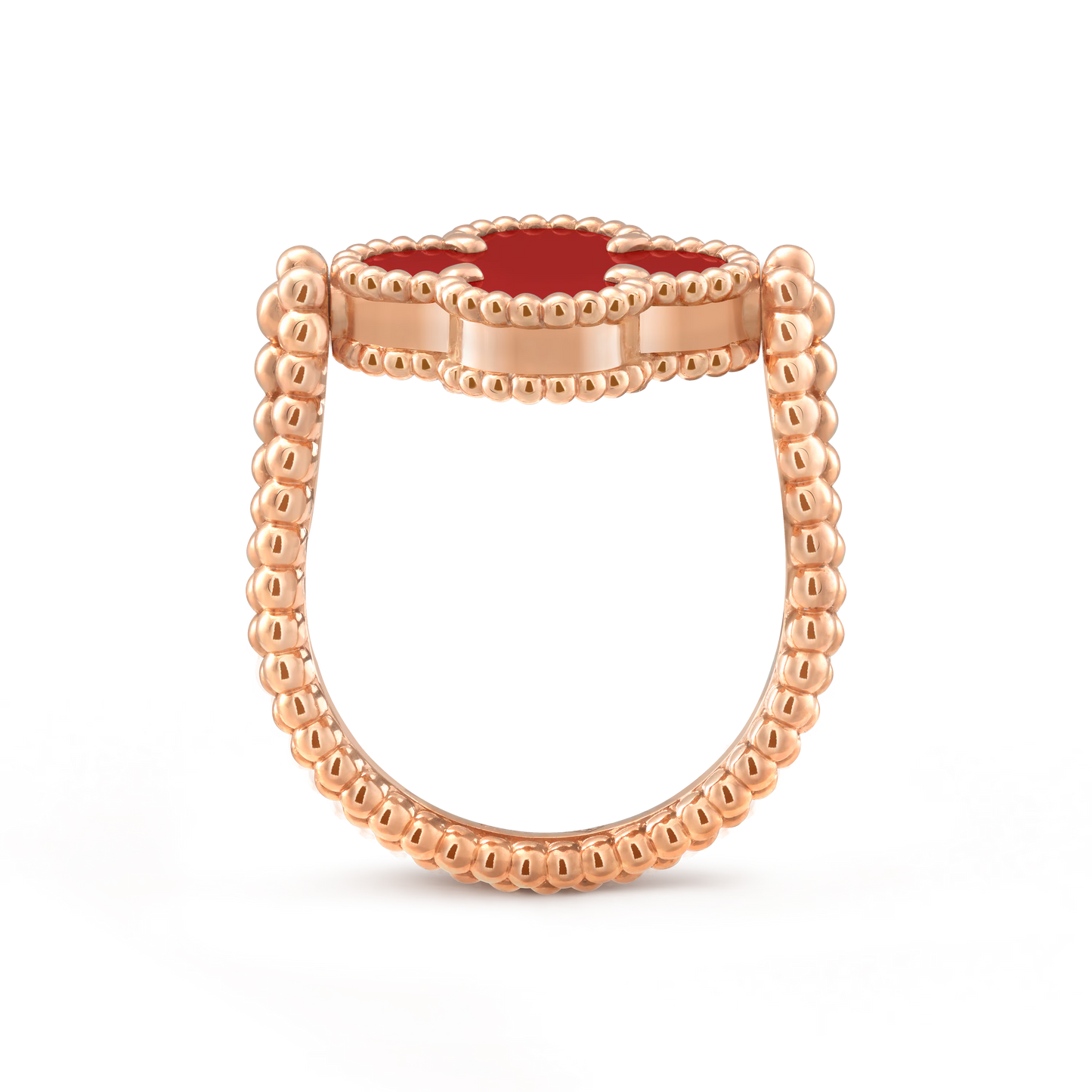 Carnelian Clover Reversible Ring