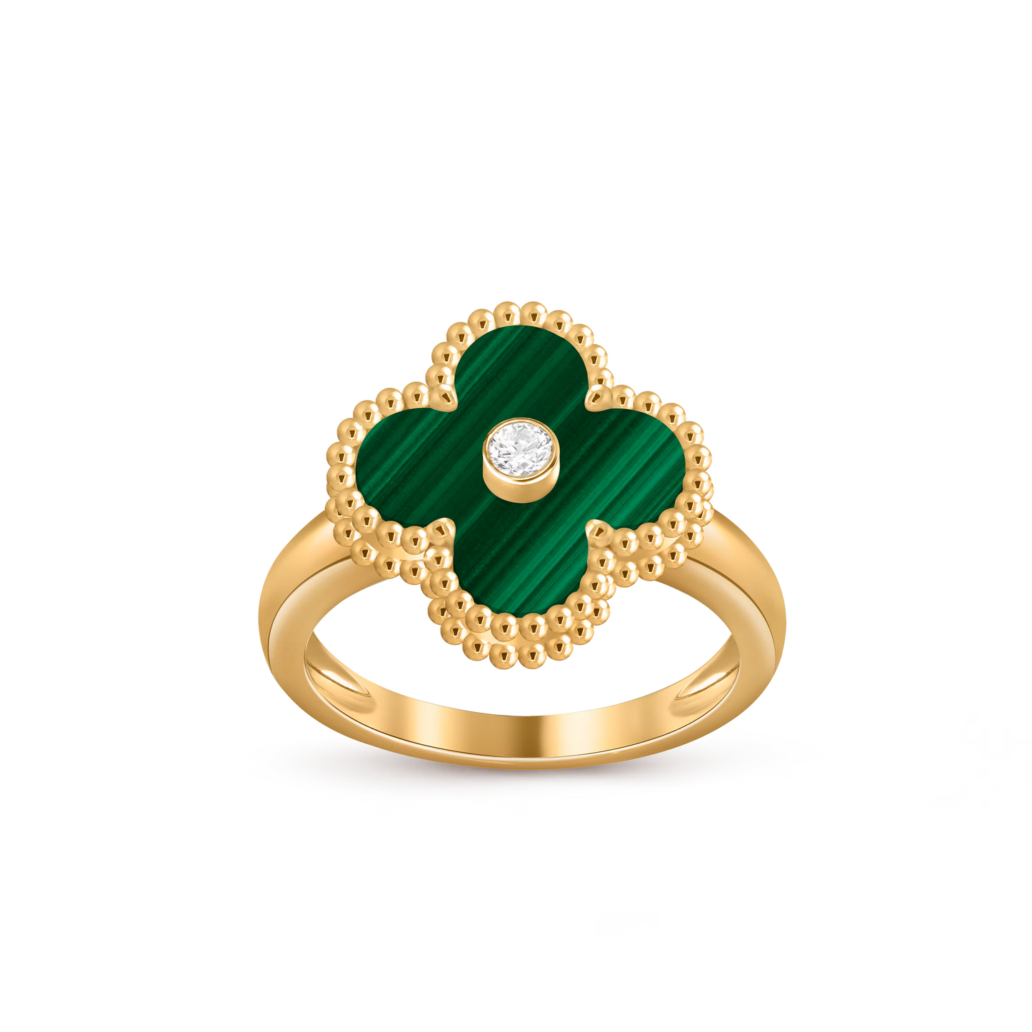 Malachite Lucky Clover Ring