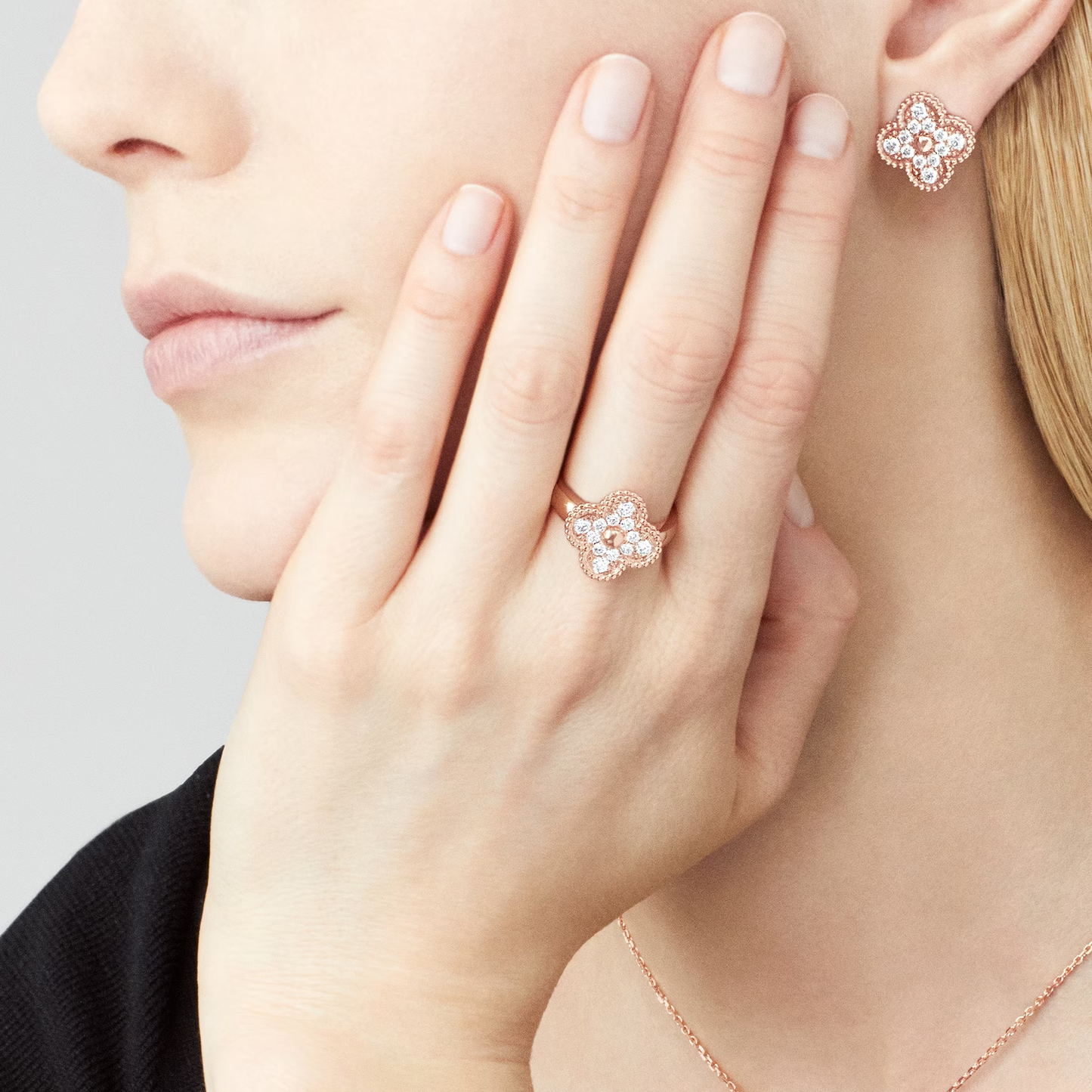 Diamanté Lucky Clover Ring