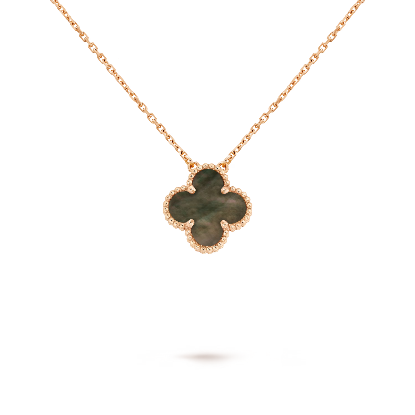 Black Mother-of-pearl Clover Motif Pendant