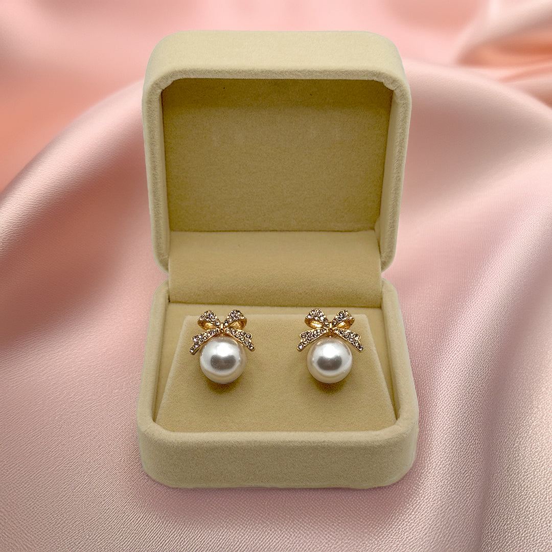 Geneviève Pearl Bow Earrings