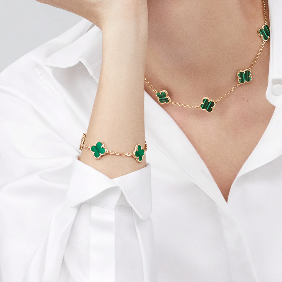 Malachite Lucky Clover Bracelet