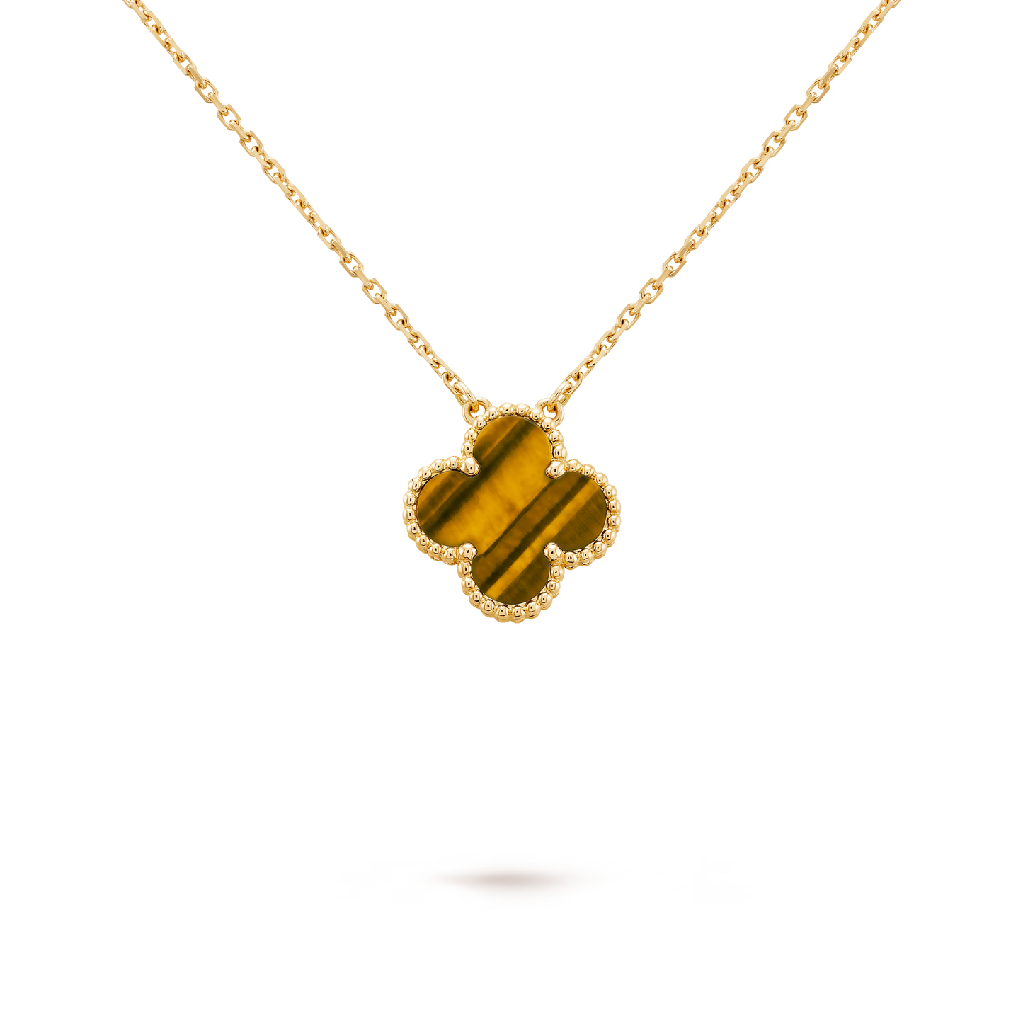 Tiger Eye Clover Motif Pendant