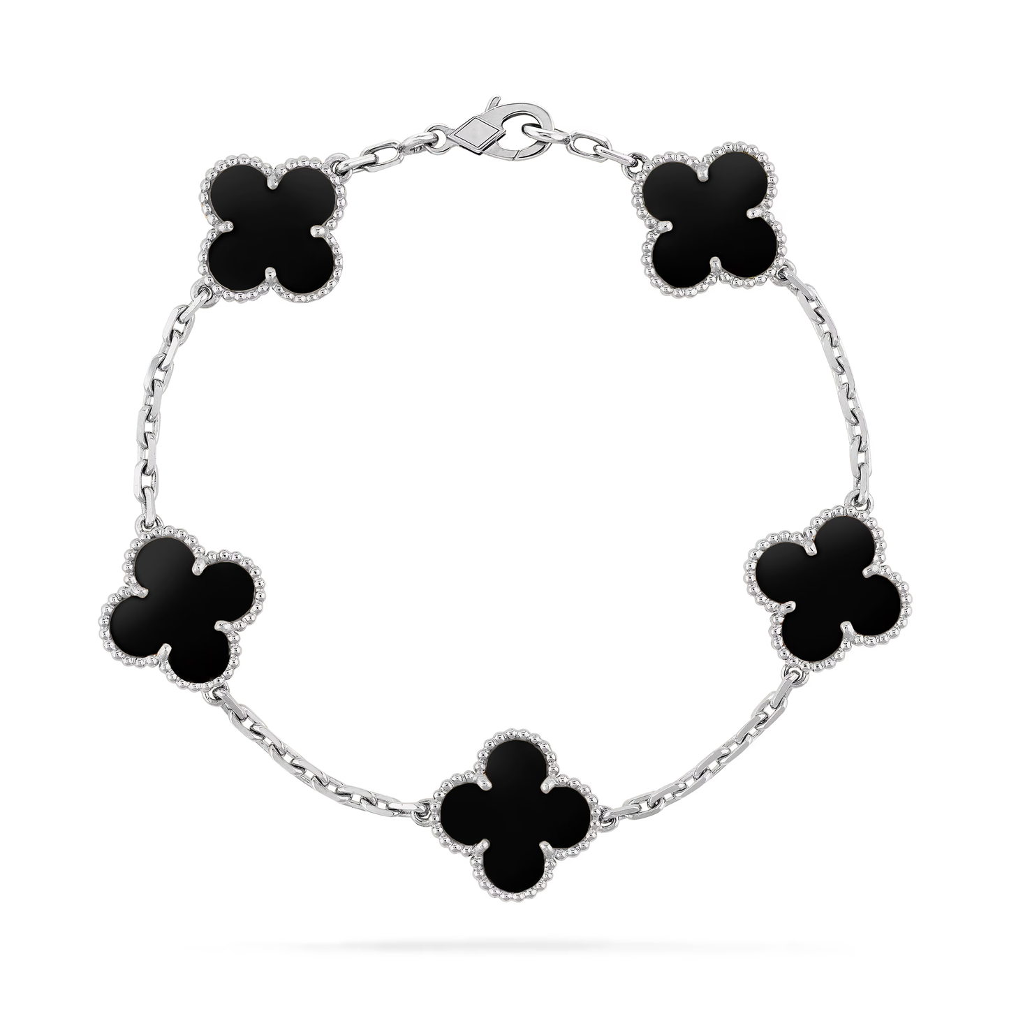 Onyx Lucky Clover Bracelet