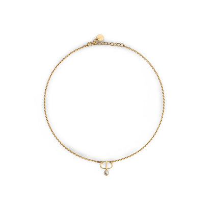 J’adore Emblem Pearl Drop Necklace