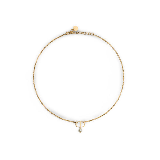 J’adore Emblem Pearl Drop Necklace