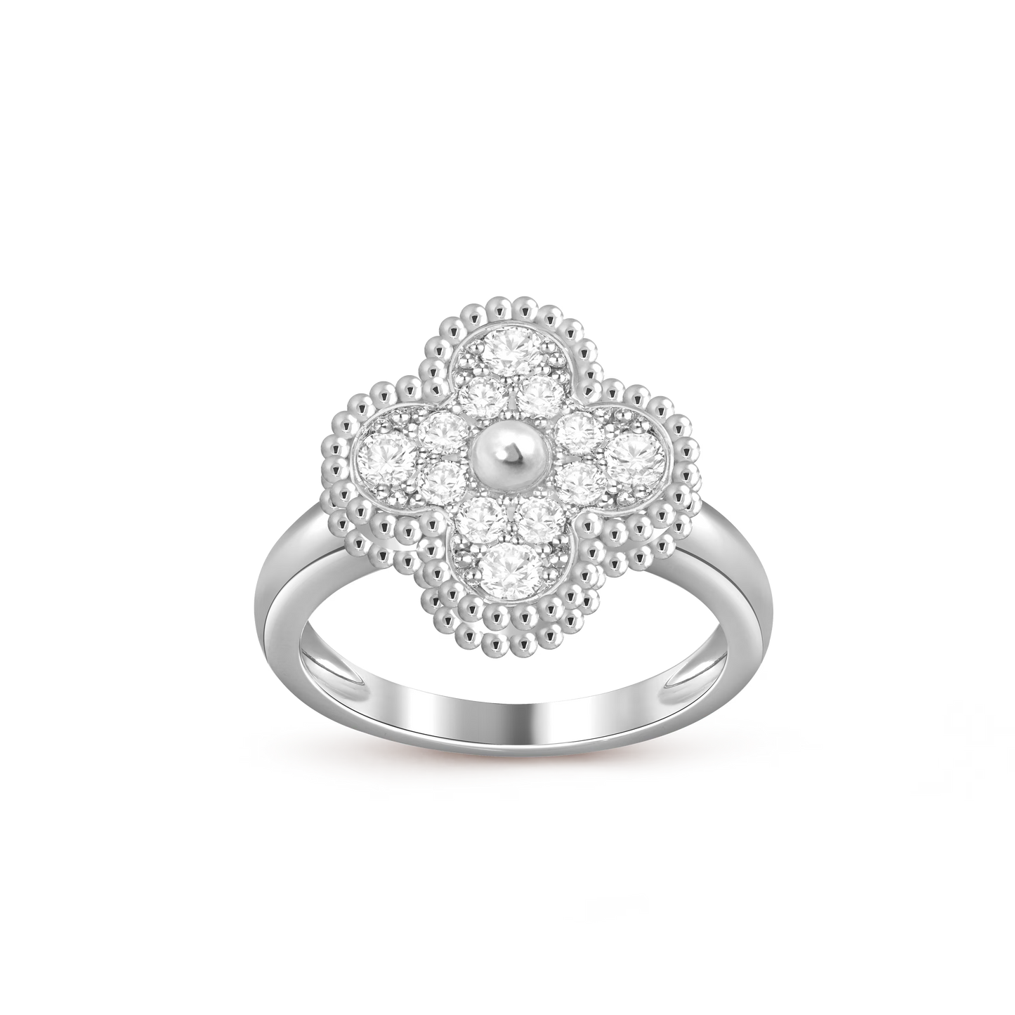 Diamanté Lucky Clover Ring