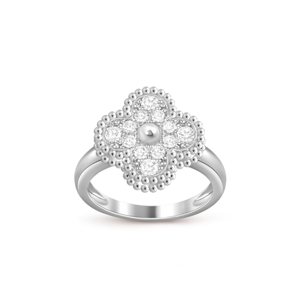 Diamanté Lucky Clover Ring