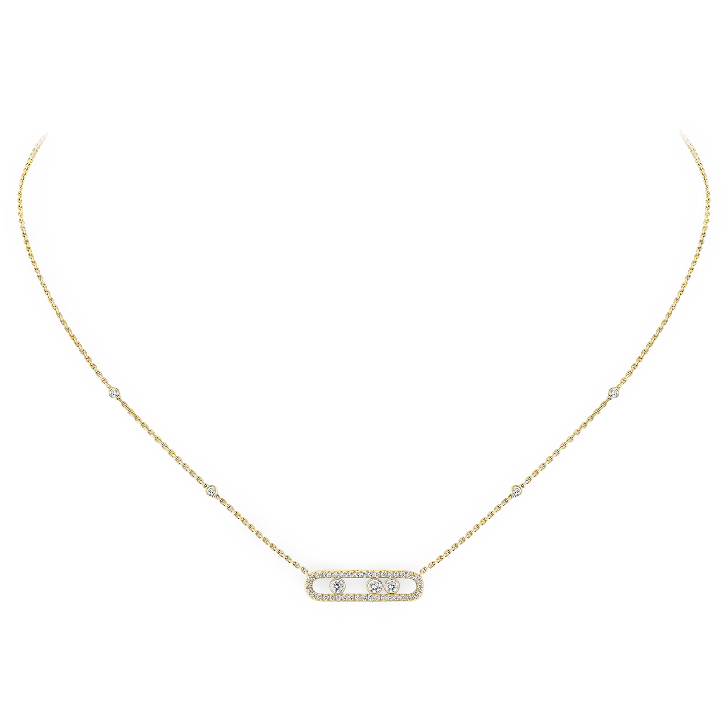 Trio Motion Pavé Necklace