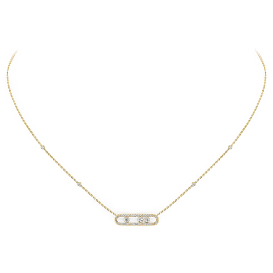 Trio Motion Pavé Necklace