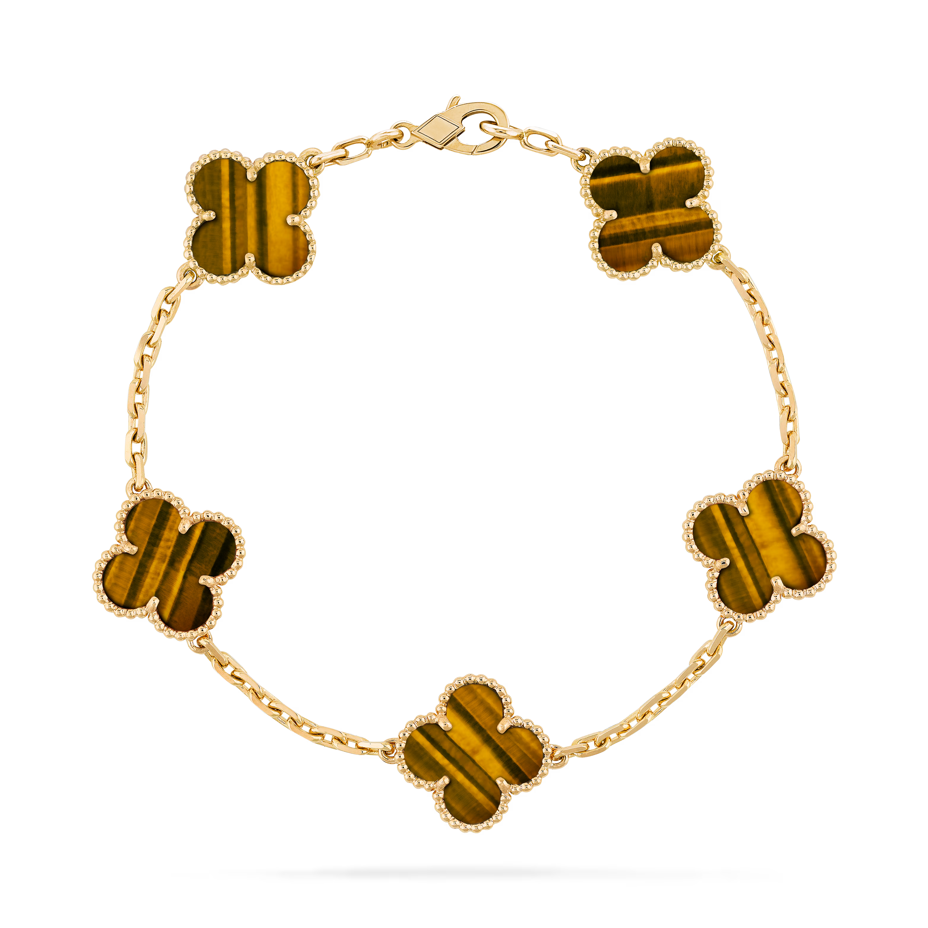 Tiger Eye Lucky Clover Bracelet