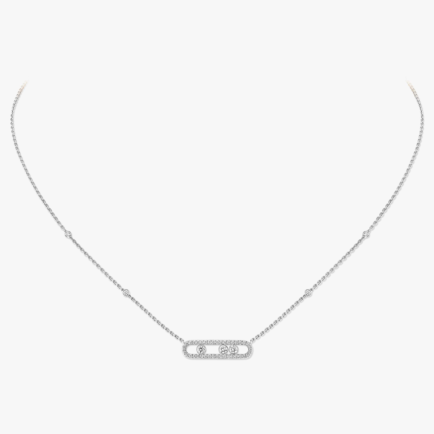 Trio Motion Pavé Necklace