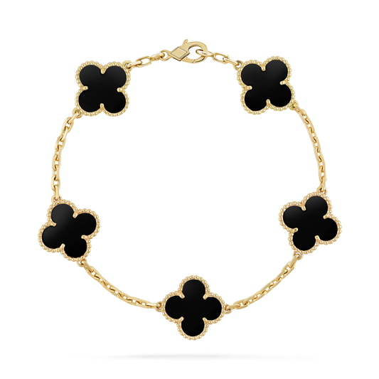 Onyx Clover Motif Bracelet