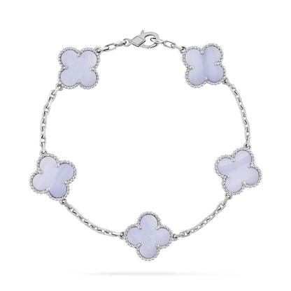 Chalcedony Clover Motif Bracelet