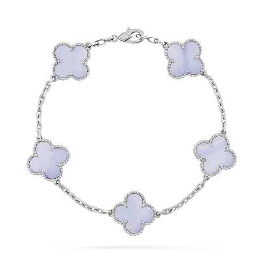 Chalcedony Clover Motif Bracelet