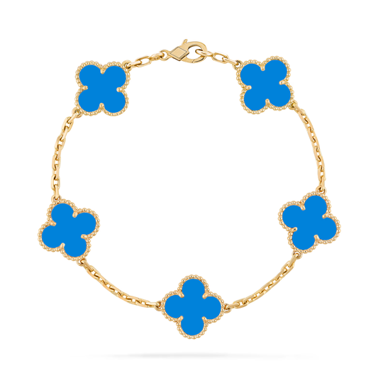 Agate Clover Motif Bracelet