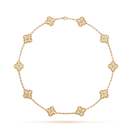 Diamanté Clover Motif Necklace