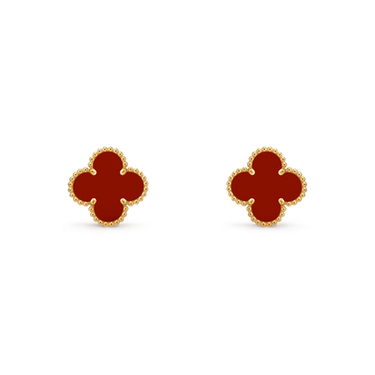 Carnelian Lucky Clover Earrings