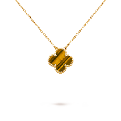 Tiger Eye Lucky Clover Pendant