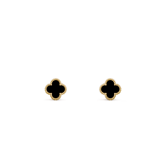 Onyx Petite Lucky Clover earstuds