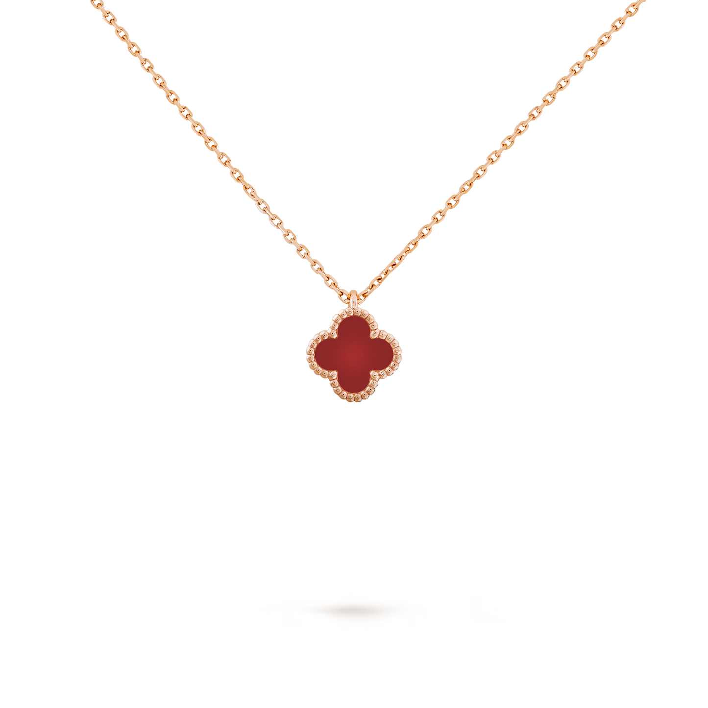 Carnelian Petite Lucky Clover Pendant