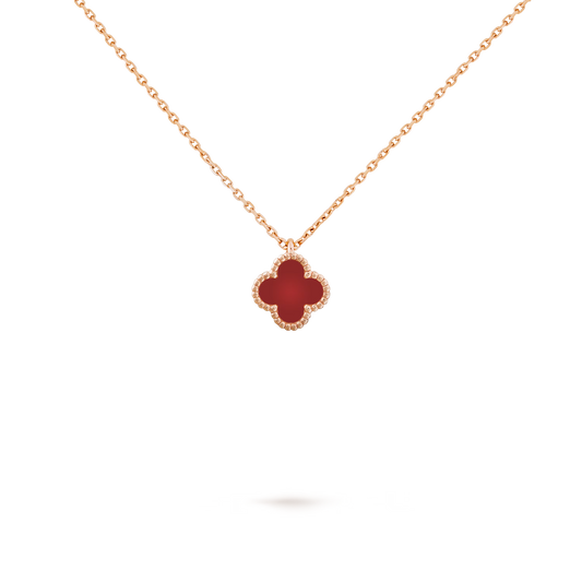 Carnelian Petite Lucky Clover Pendant
