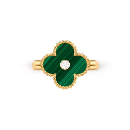 Malachite Lucky Clover Ring