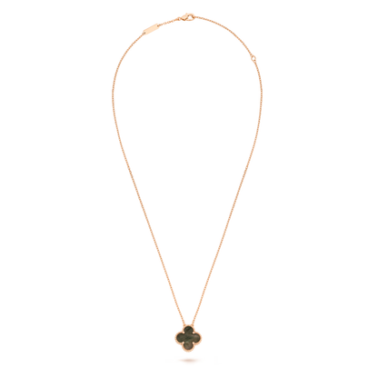 Black Mother-of-pearl Clover Motif Pendant