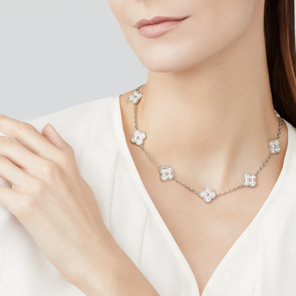 Diamanté Clover Motif Necklace