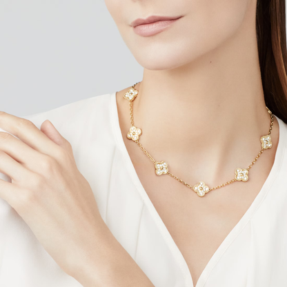 Diamanté Clover Motif Necklace