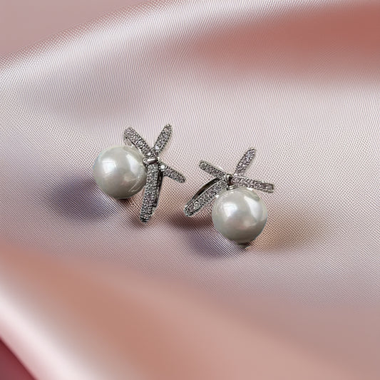 Isadora Pearl Bow Earrings