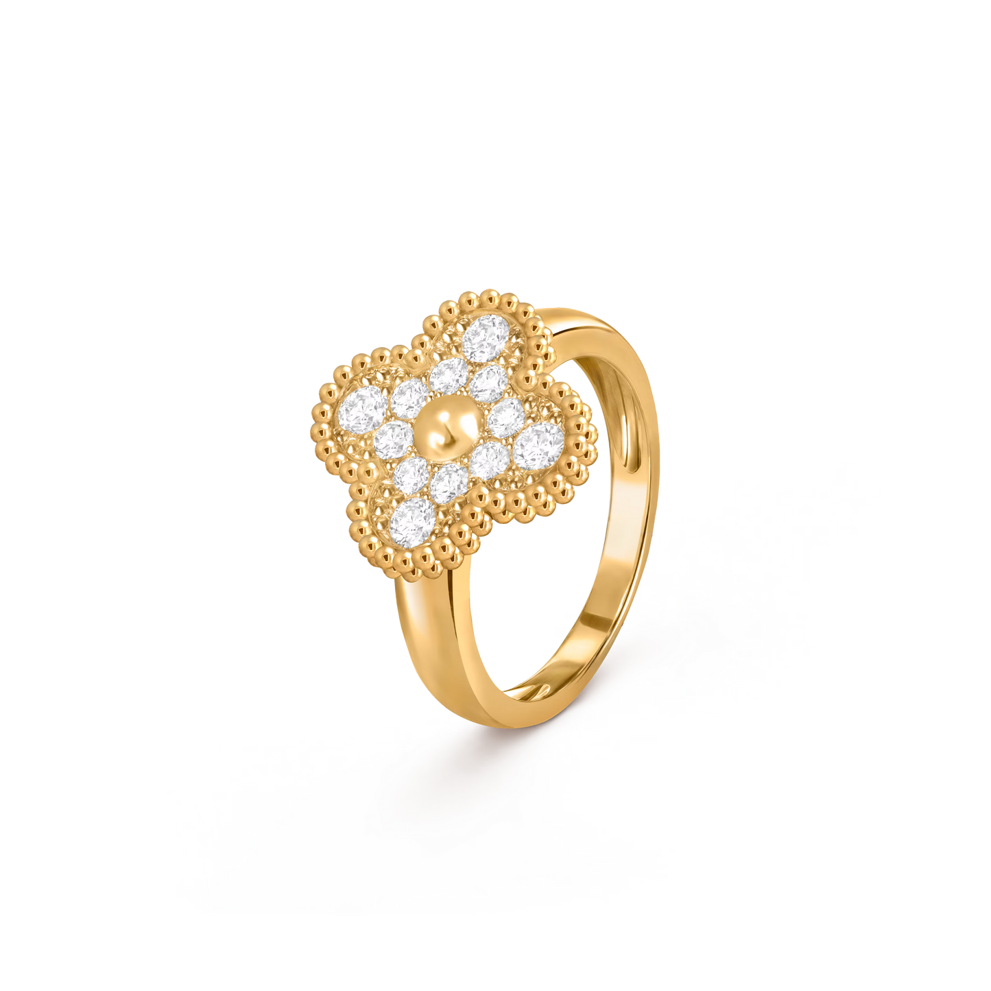 Diamanté Lucky Clover Ring