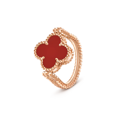 Carnelian Clover Reversible Ring