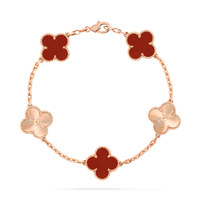 Carnelian & Lumière Lucky Clover Bracelet